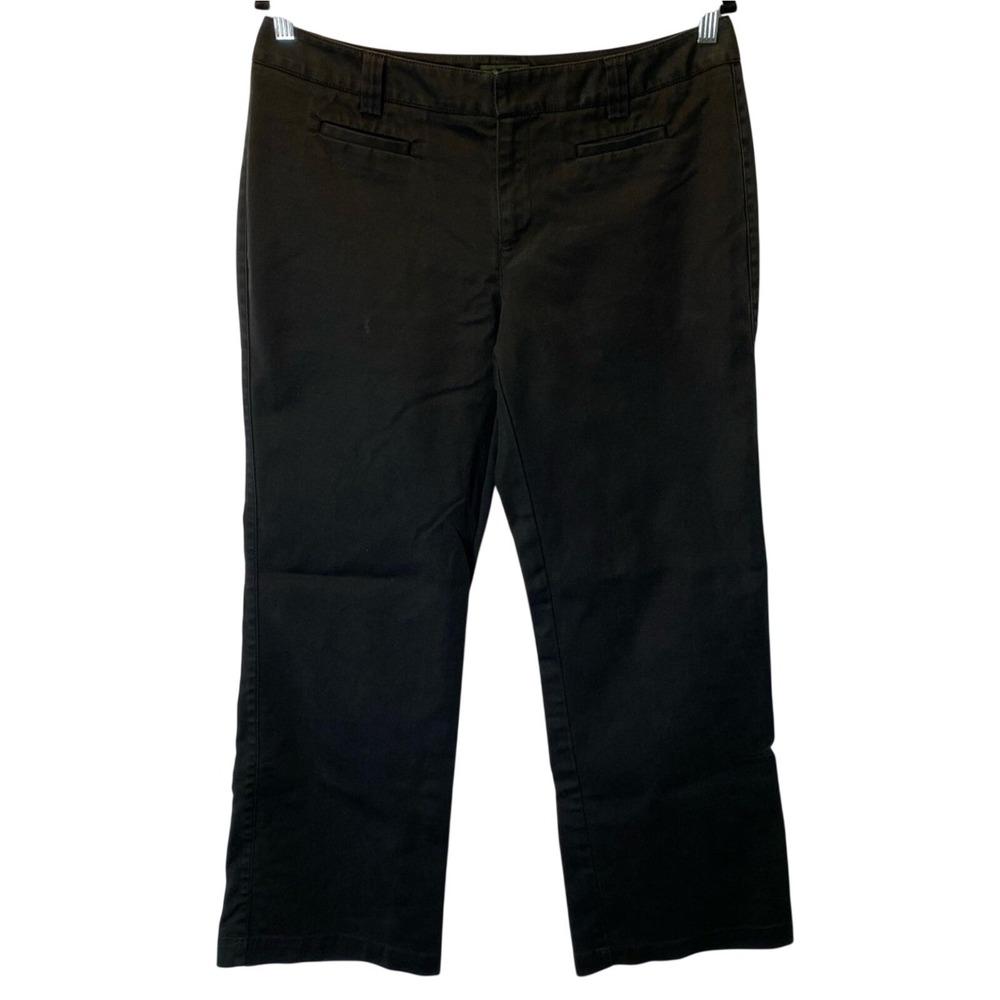 Eddie Bauer‎ Vashon Fit Pants Women's Size 12 Black Mid Rise Cotton Blend